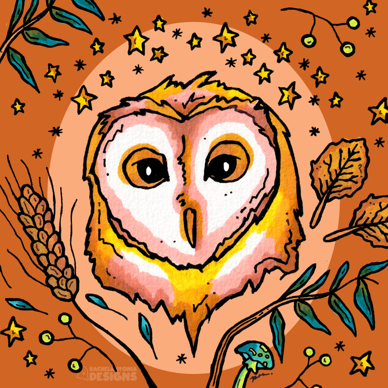 Owl Art by Rachel Antonia Designs