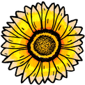 illustration of a yellow flower blooming