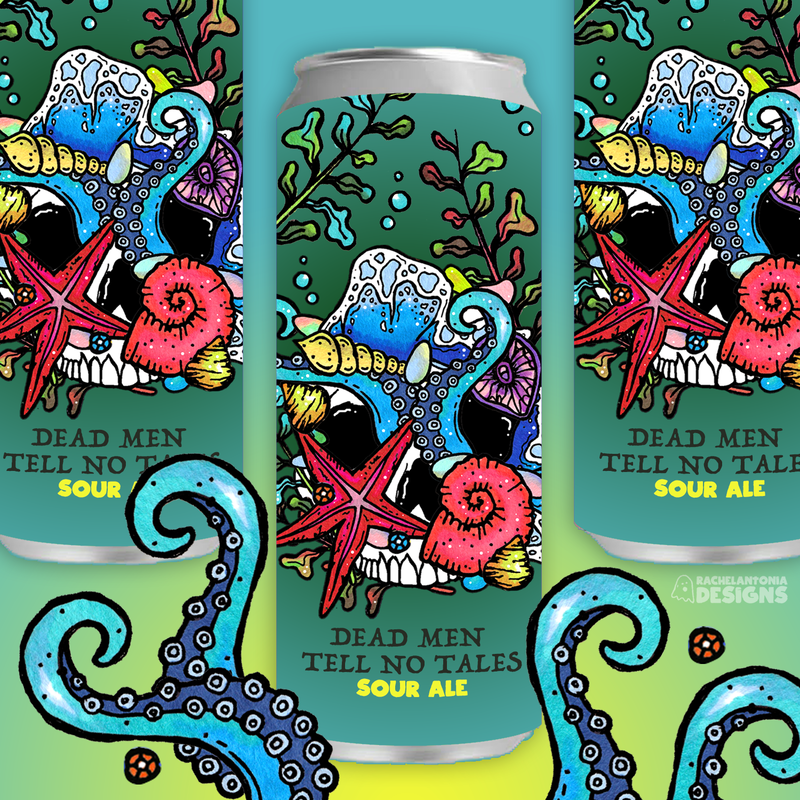 Beer Can Design Featuring Ocean themes