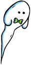 illustration of a ghost with a bowtie